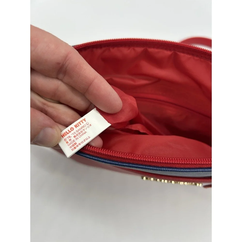 Hello Kitty Bi Color Shoulder Bag Red Navy Bow Crossbody Sanrio Japan Kawaii
